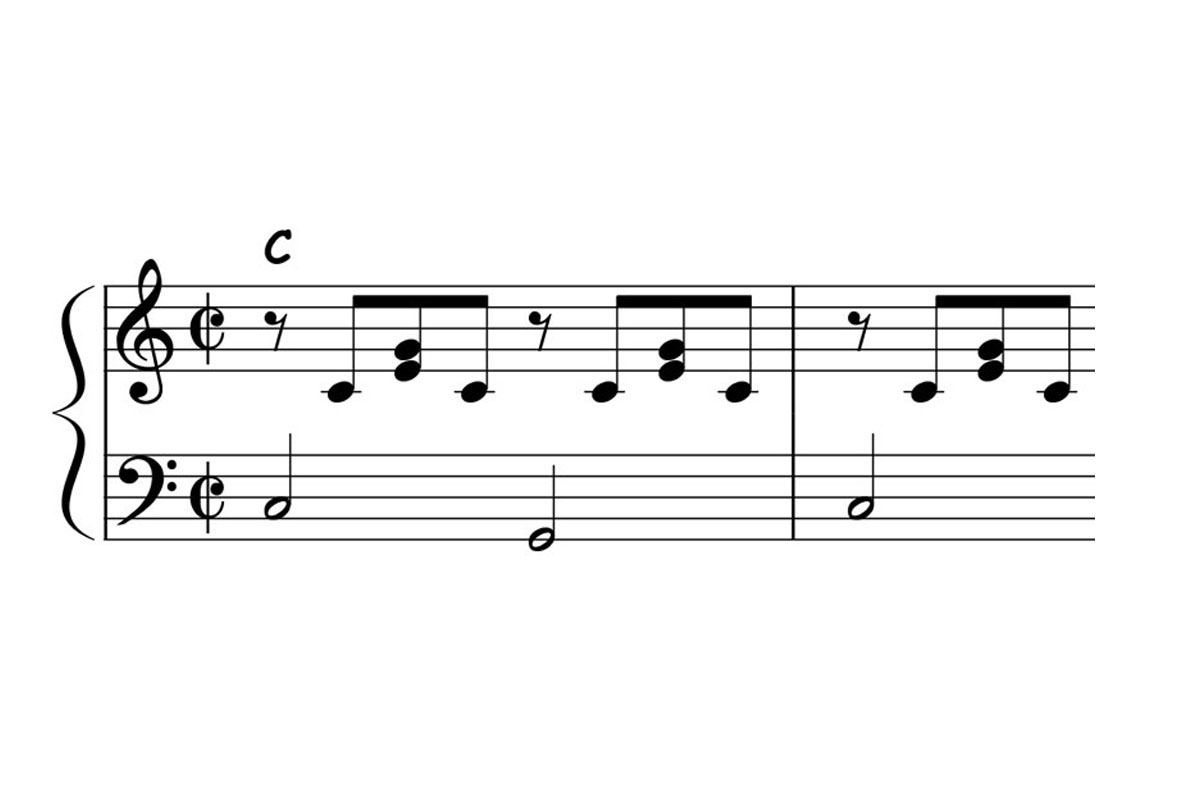 music notation for country two-step piano