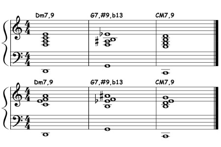 major 2-5-1 chord progression chord voicings