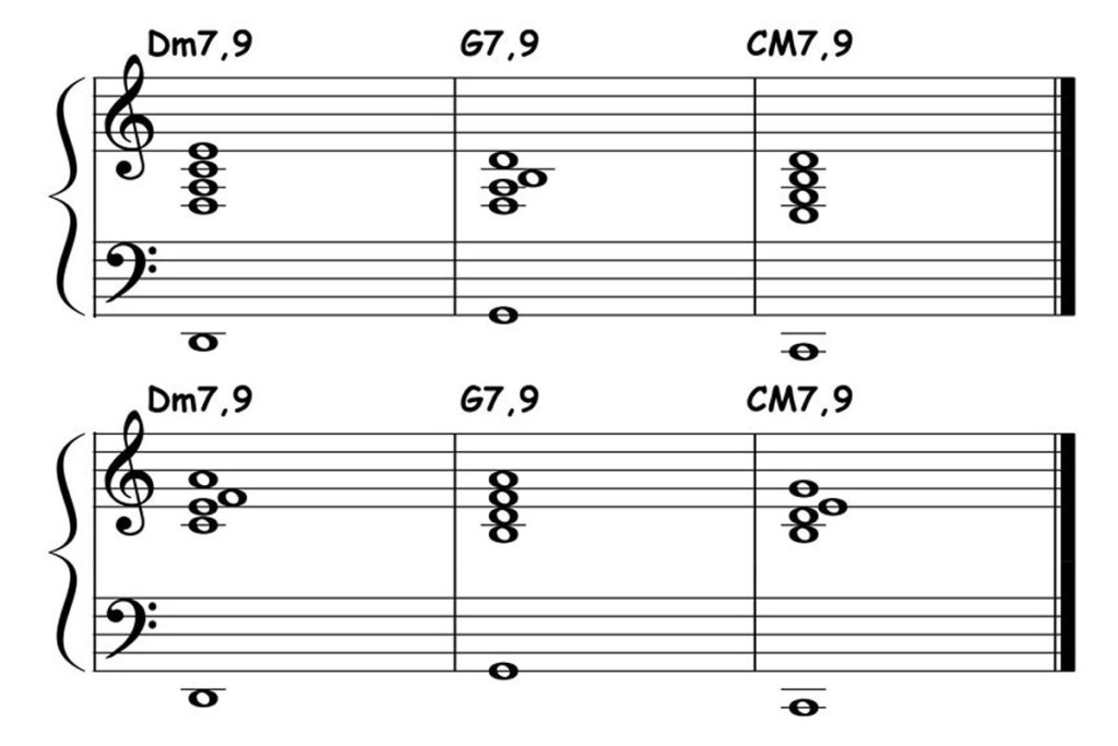 Jazz Piano Lesson ii7V7IM7 add 9 Chord Voicings