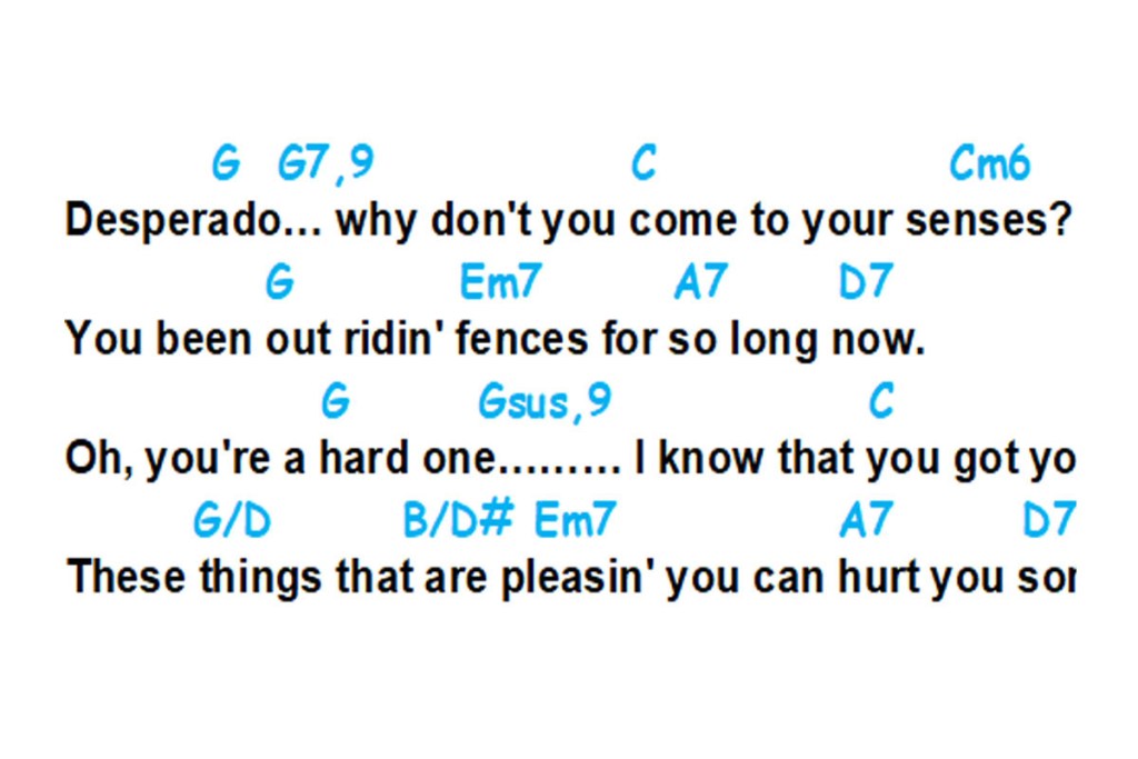 desperado chords and lyrics