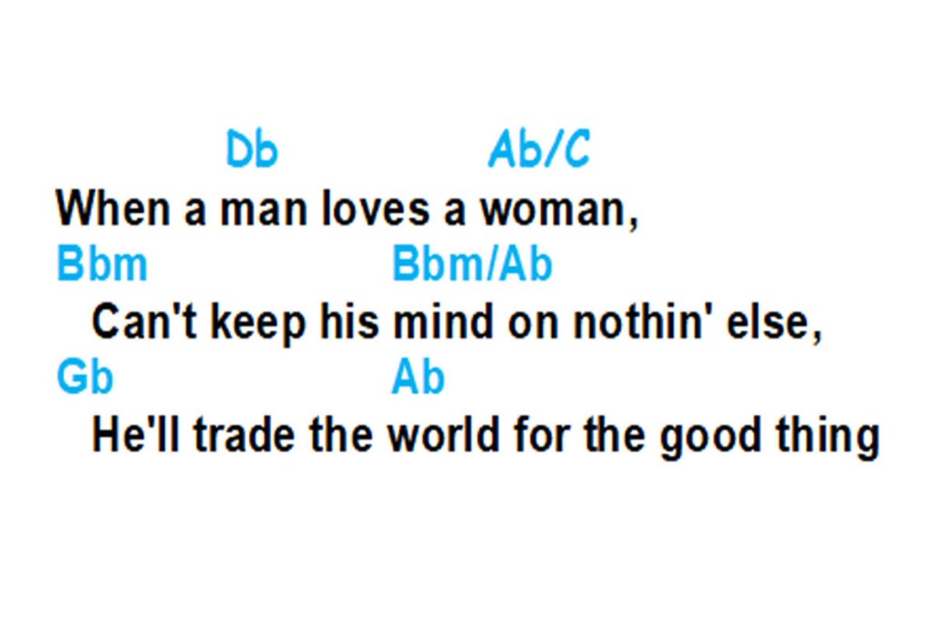 when a nan loves a woman chords and lyrics