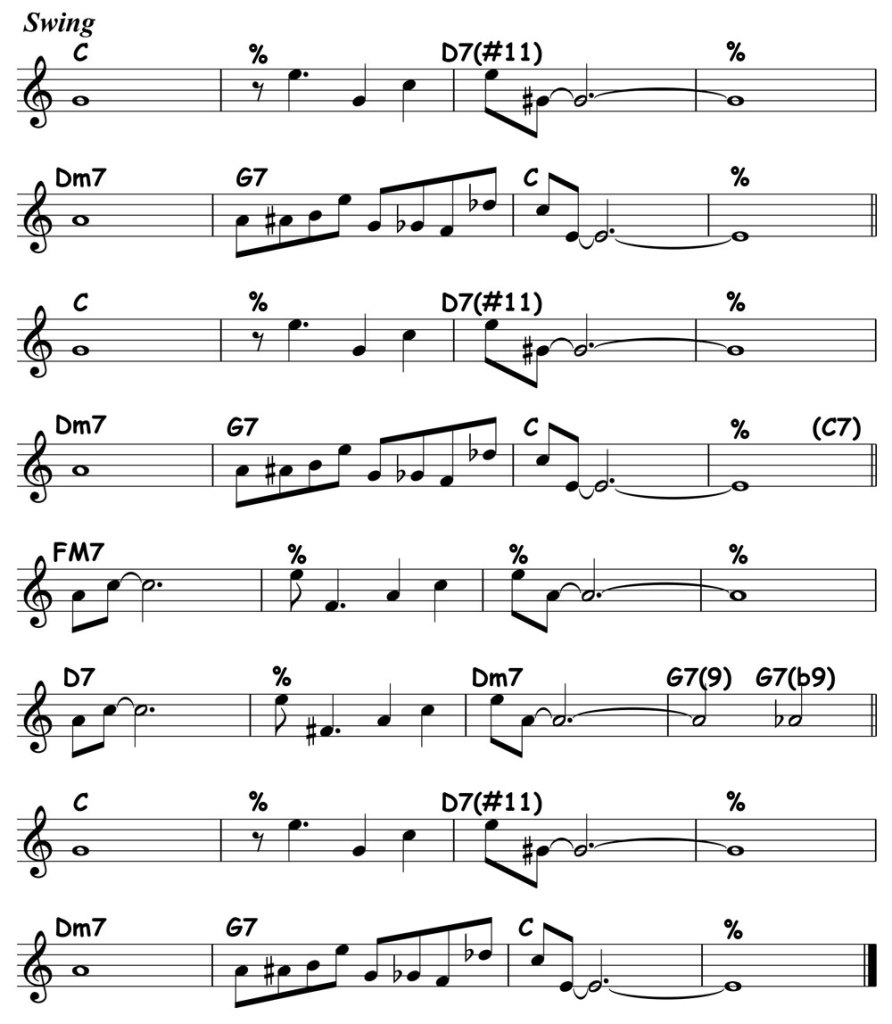 music score and lead sheet for take the a train