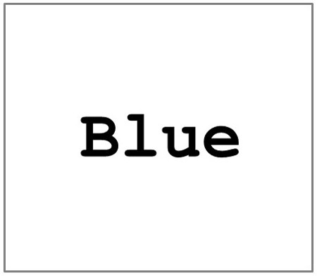 the word BLUE
