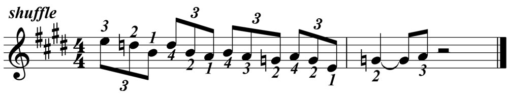blues piano lick 018 fingering