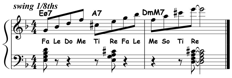music notation for jazz piano lick 024 etude 02