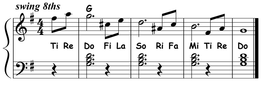 music notation for jazz piano lick 028 etude 02