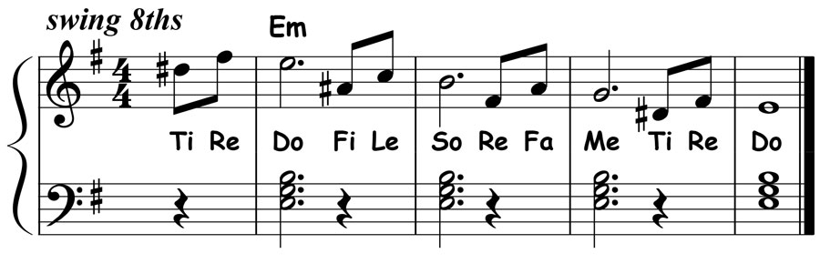 music notation for jazz piano lick 029 etude 02