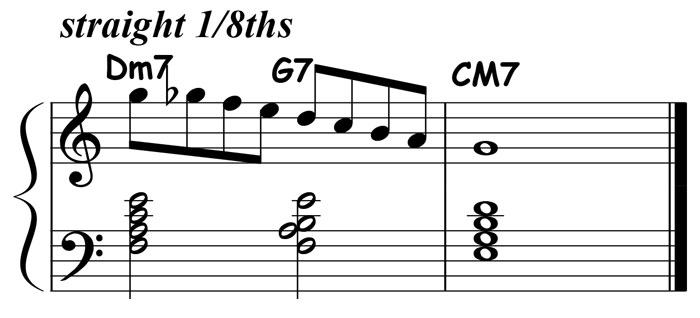 music notation for jazz piano lick 035 etude 01