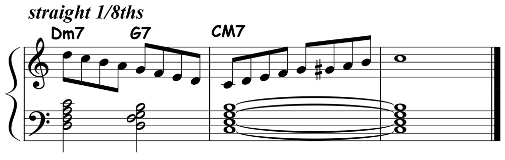 music notation for jazz piano lick 037 etude 01